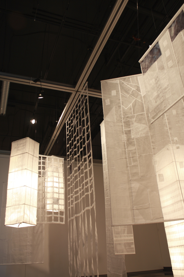 A State of Transparency, site-specific installation, pima cotton organdy, Pojagi. Photo: Karen Goetzinger.