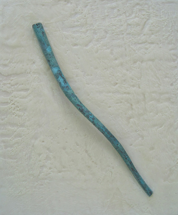 Industrial Artifact, 2011, Hand-forged copper sheet with patina and encaustic. 35.5 cm h x 25.5 cm h x 3 cm d.