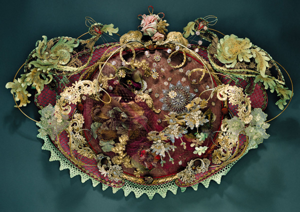 Fabricate Sculpture Series No 9, 3D Fabric Collage, 26x32, Lindy Pole