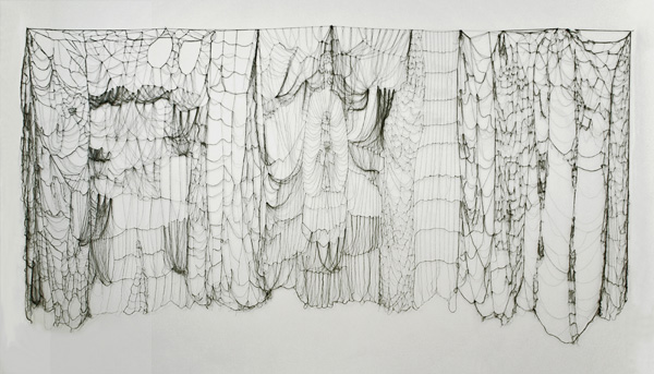 Link, 2009-2010, silk thread  213 x 432 x 5 cm, photo: Cheryl O'Brien