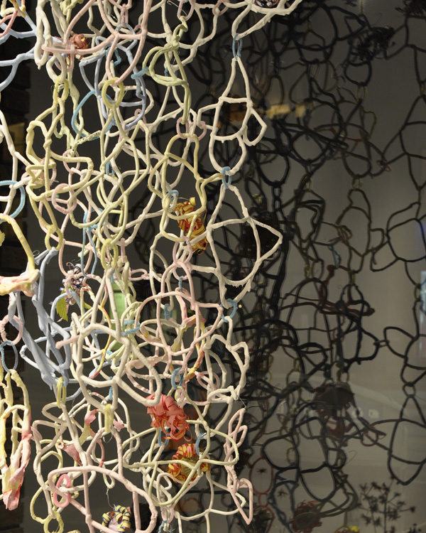 Safety net, Loop Gallery, Toronto, paper, plaster, pipe cleaners, 2010, photo credit, Michael Tweed