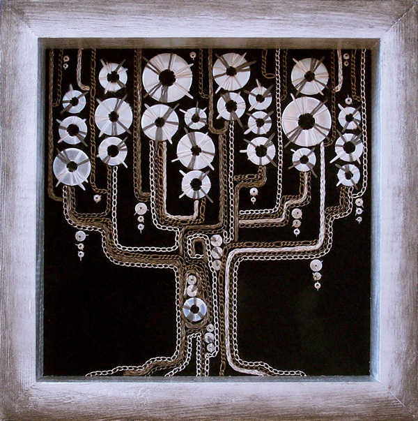 The Tree in My Dreams, 2009, 8" x 8" fabric, chains, washers, photo: Milena Radeva