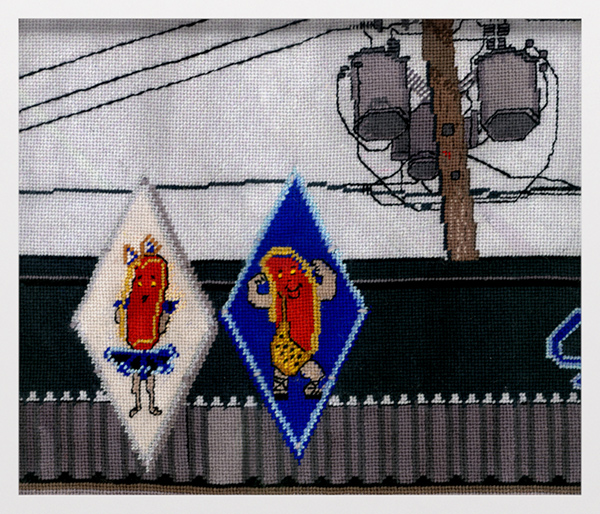 Chicago 1, canvas, wool, 2009, 13” x 11”, needlepoint, photo: J. Szot