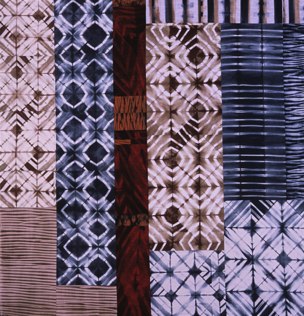 Golden Gate Bridge, 58" x 57", Quilt. Cotton, shibori, clamp dyed, machine pieced, machine quilted. Photo: Joe Ofria