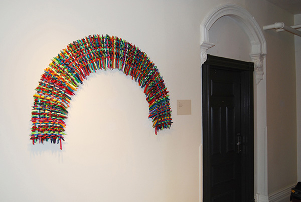 
Arc, Acrylic on Panel, Weaving, 55x40", 2009 at the Gladstone Hotel, Hard Twist-New Twist 2009