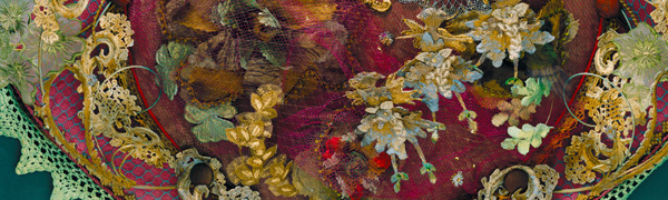 Fabricate Sculpture Series No 9, detail, 3D Fabric Collage, 26x32, Lindy Pole