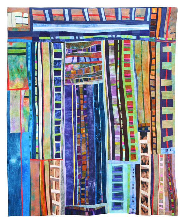 Big River Series:  February Study, 73x60”, hand-dyed cotton pimatex, machine pieced and quilted