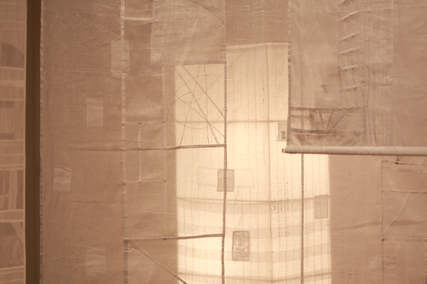 A State of Transparency, site-specific installation, pima cotton organdy, Pojagi. Photo: Karen Goetzinger.