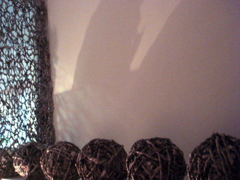 Interior, 10'x8'x15', newspaper, spinning technique and knitting technique, Queens New York, 2011