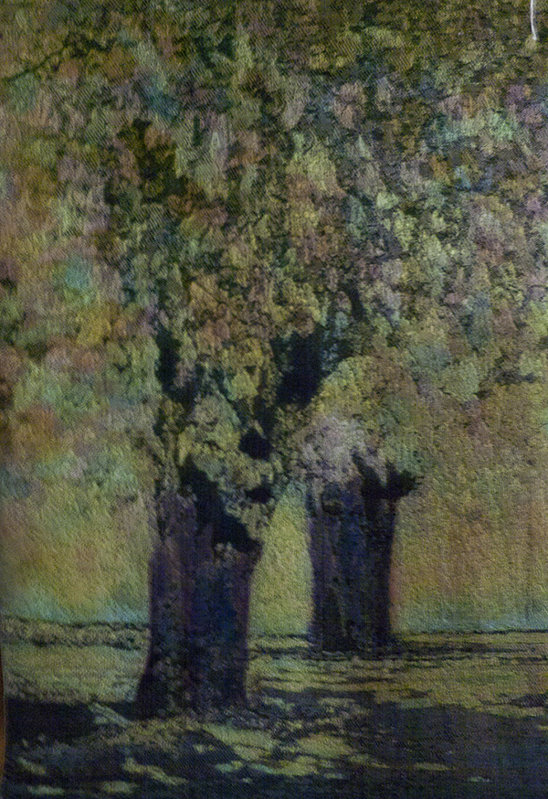 L'été en couleur, 2011, Jacquard weaving. From a photograph shot in Vancouver Cotton, linen, dyes --- 160x108 cm, Private collection.