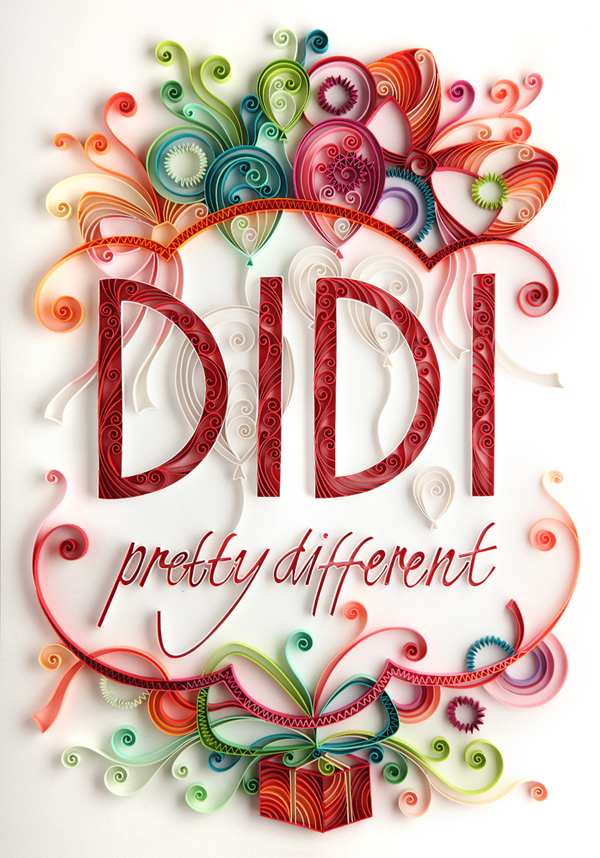 Didi Cover, paper/card, technique: paper quilling.