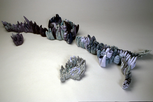 Liquid Force (configuration 2), 2006, dyed and rolled (Jonathan Reynolds)