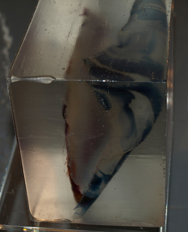 Detail: Place: a perfect landscape, silk fabric, resin