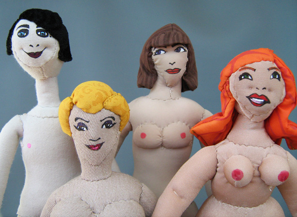 Plush Nudes, From 20cm - 30cm in height, Medium/Technique: Plush Sculpture (Stretch Cotton, wire and acrylic paint)