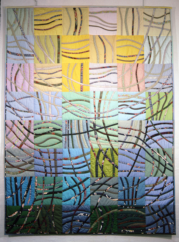 Summer Morning, 1988, 72" x 96", machine pieced and quilted cottons and polyester, Quilt Evolutions, Museum for Textiles, January 1990
