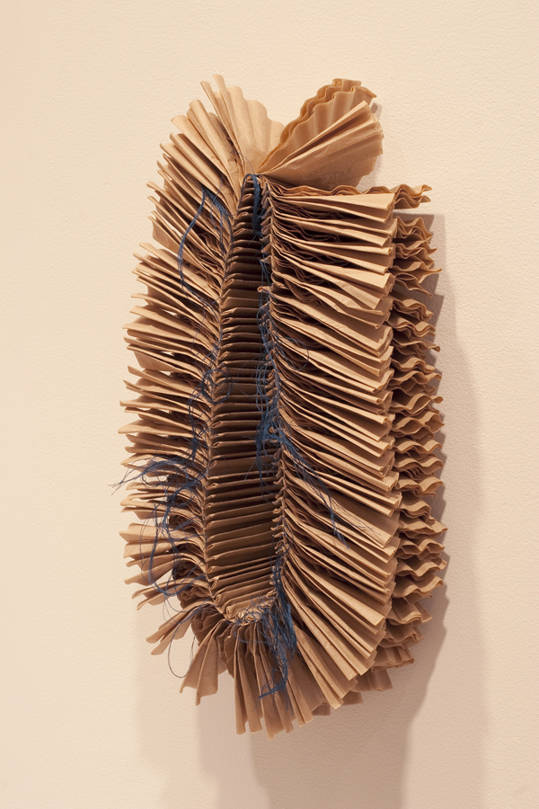 Give and Receive #6, 2008. Machine-sewn coffee filters and thread, approx. 18" x 10" x 4 ½".
