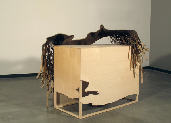 Extensions topographiques, 2009, Russian plywood and single face cardboard, 48 x 57 x 53 inches, Back view Elisabeth Picard photo credit