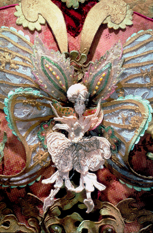 Fabricate Sculpture Series No 4, detail, 3D Fabric Collage, 23 wide, Lindy Pole