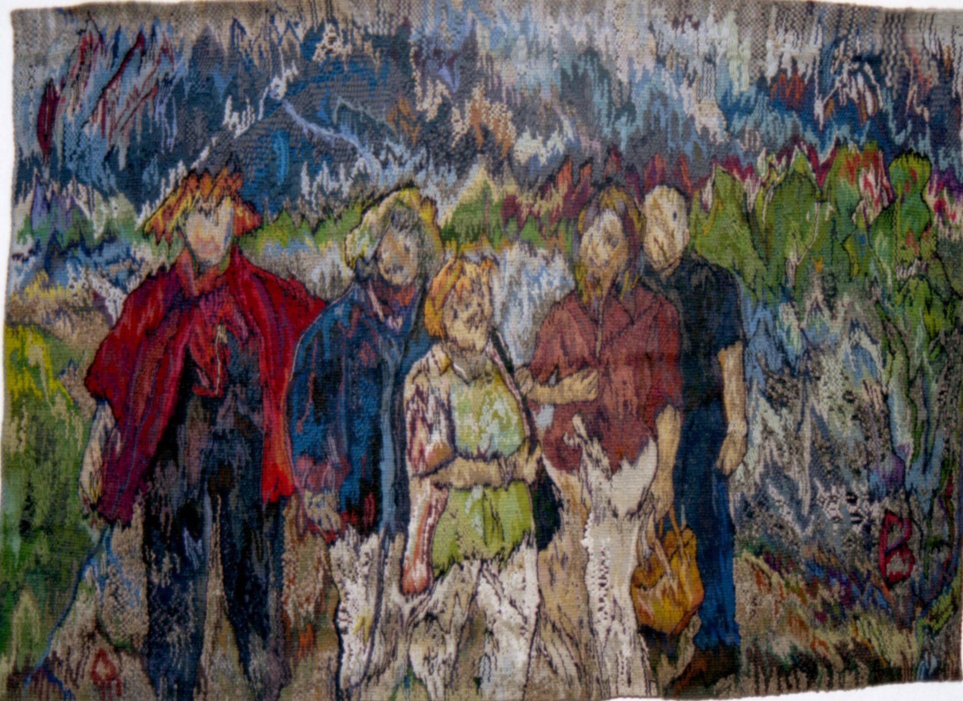 Group with Man, 75 x 100 cm