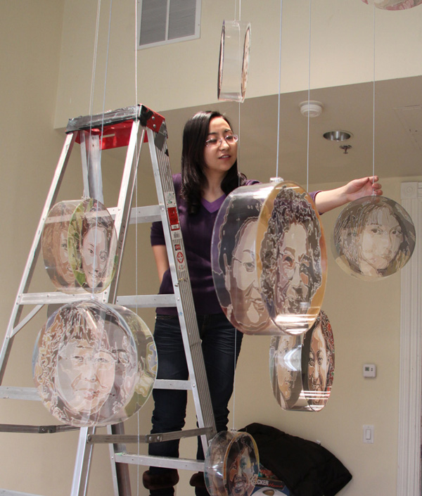 Xiaojing Yan installing at The Gladstone Hotel: "Come Up to My Room."
