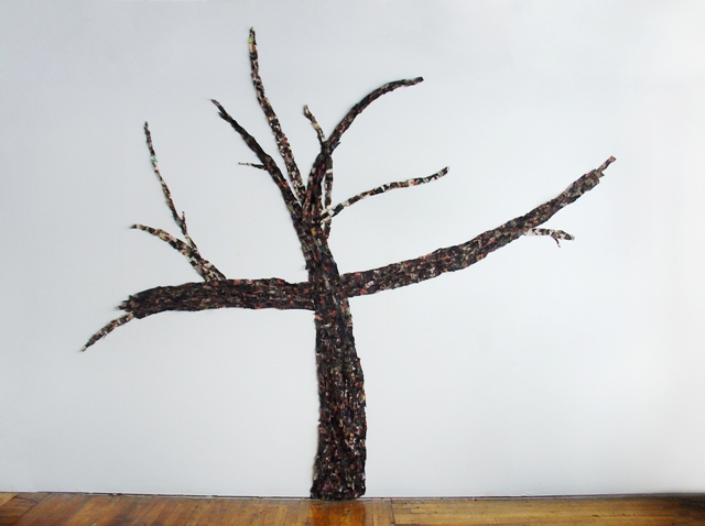 Long Cold Embrace (she's sleeping), 2010, 120 x 145 inches, fabric, thread; machine-pieced