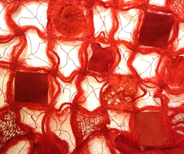 Poppy Red Alpacca Shawl – detail