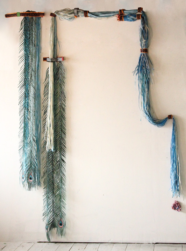 Early state, Taipei Peacock, International Paper Art Exhibition and Symposium, Chung Shan National Gallery, Taiwan, woodcut on Okawara paper, wire,2011