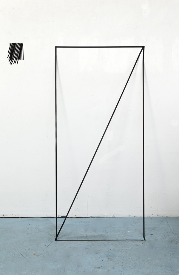 Tape rectangle 1 studio installation paper tape, 65 x 31 x 18