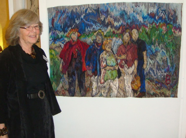Birgitta Hallberg with Group with man, 75 x 100 cm