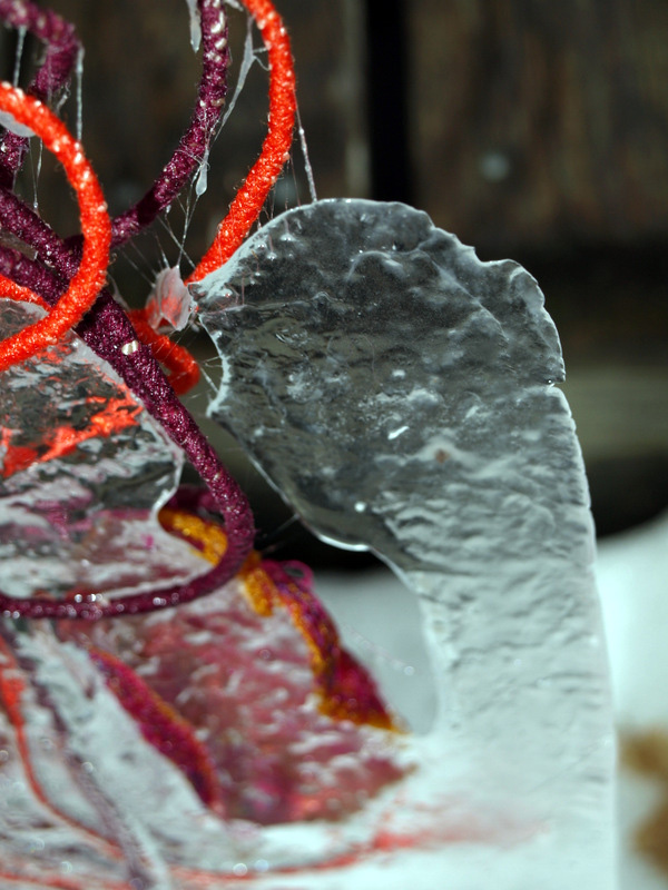 Deconstrcted Cords, machine made cords, ice, digital print