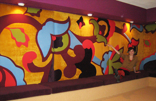 Fabric Mural, 153cm h x 914cm w, Three-Dimensional Applique (cotton, silk, wool, linen, corduroy, velvet and leather)