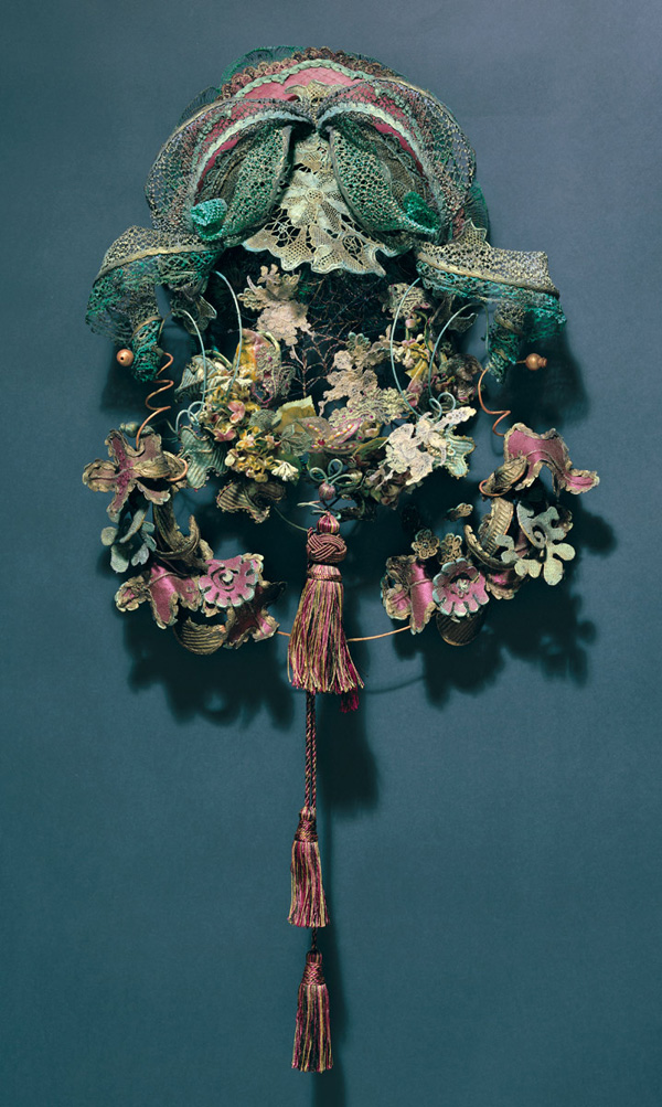 Fabricate Sculpture Series No 7, 3D Fabric Collage, 25x21, Lindy Pole