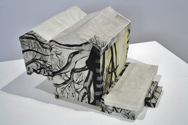 The Baby House, 2010, Etching on Kurotani paper, archival tape, 8" x 14" x 9½, photo: Peter Legris