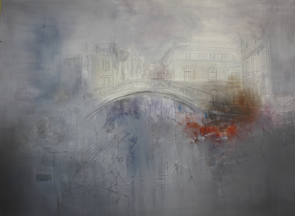 Archive, 36" x 48", Thread and acrylic on stretched canvas, embroidery. Photo: Karen Goetzinger.