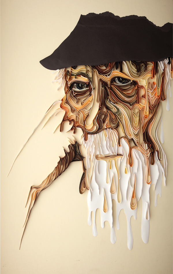 Melting, paper/card, technique: paper quilling