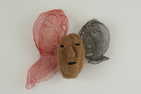Second Thoughts, 2010, 10.5 x 12 x 8, Knitted Wool, Fulled; Knitted Wire and Sewing