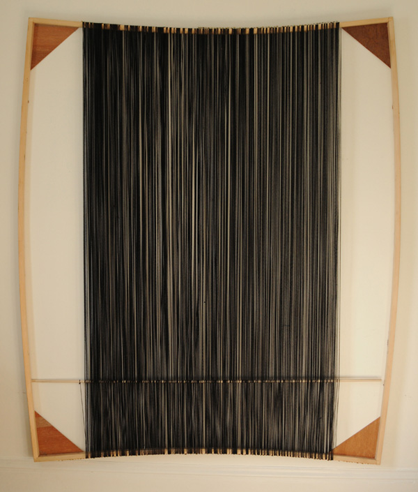 Loom, size: 108" x 72", Medium: wood, wool weaving yarn