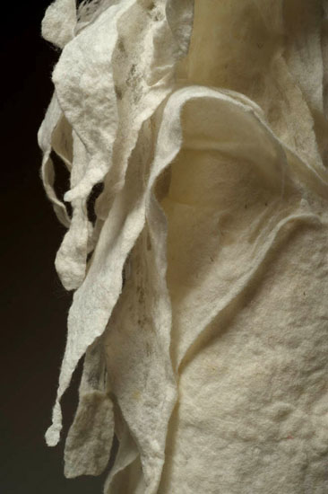 About the Process detail,  sculpture; wool fleece; hand felted; acrylic textile medium 2010, photo: Grant Kernan