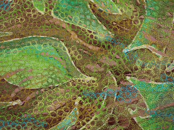 Algae, silk ,machine stitched