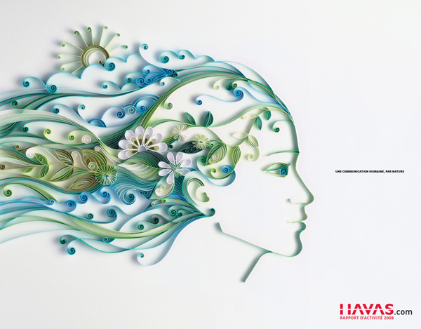 Nature, paper/card, technique: paper quilling.