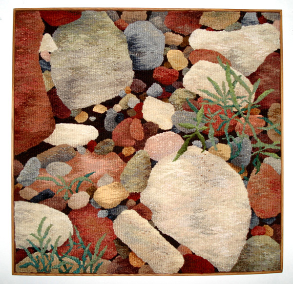 Stones Series – Bryce Canyon, 2004, 3'x 3' (91cm x 91cm) linen warp. wool weft, some handspun,
woven tapestry, photo by Ted Clark.