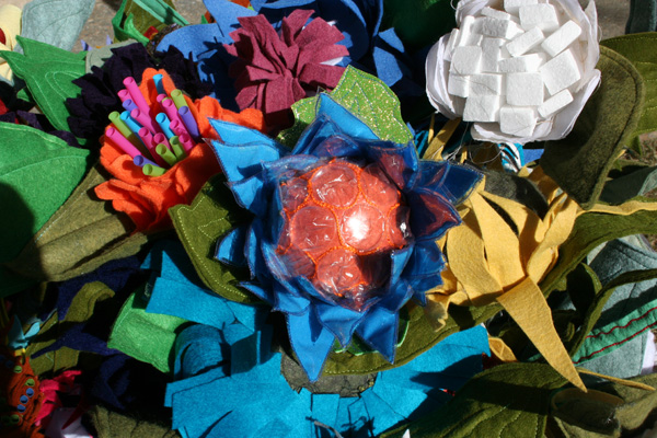 Beauty From the Beast (garden detail), 2009, mixed media/detritus, apocalyptic garden (Michael West)