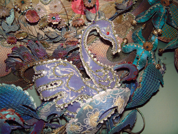 Fabricate Sculpture Series No 13, detail, 3D Fabric Collage, 30x25, Lindy Pole