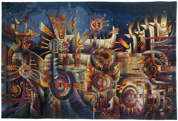 Spiritual Paths, 180 x 268 cm, Alpaca wool, cotton, mixed fibers. Hand-woven Tapestry