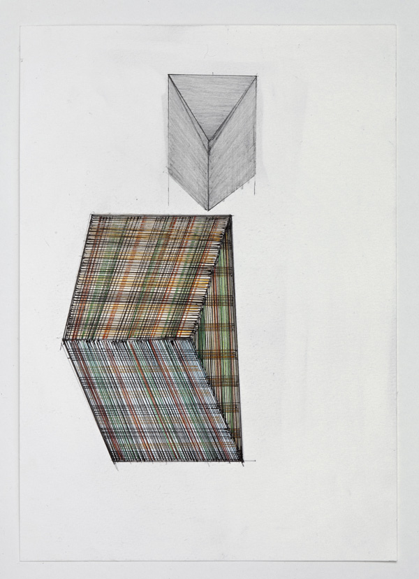 Plaid felt pen and coloured pencil on paper 11.5 x 8.5