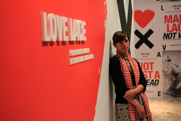 Lizz Aston at the opening for Love Lace at the Powerhouse Museum, 2011, Photograph: Krzysztof Pospieszynski
