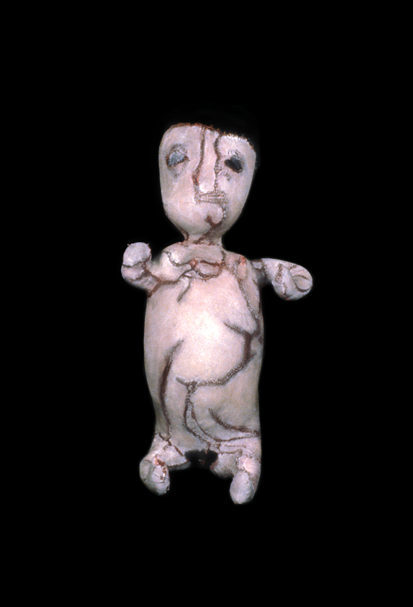 The Casebook Series, 17" x 8" x 5", 1993, painted silk over wool, wire, wood armature. One from a series of nine. Collection: Canada Council Art Bank. Photo: Simon Glass.