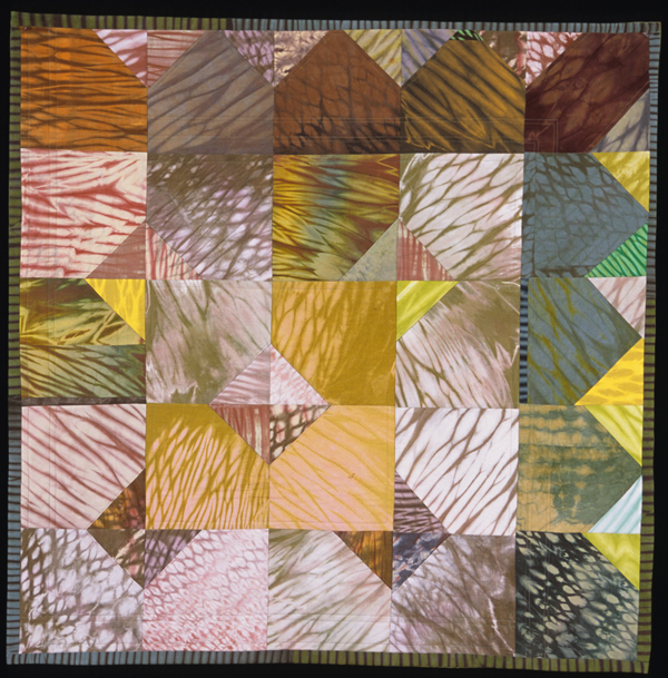 Simile But No Metaphor, 42" x 43", Quilt. Cotton, shibori, machine pieced, hand and machine quilted. Photo: David Caras