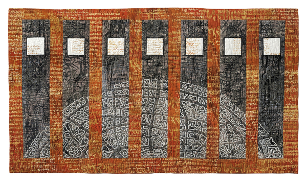 Seven days, cotton, synthetics, 2009, 88 cm x 156 cm, quilt. Photo: Tihanyi & Bakos
