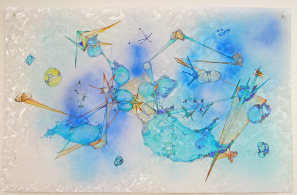 Street Bubbles, 25" x 40", ink, paint, markers on plastic. Photo: Cathy Breslaw.